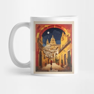 Cordoba Spain Starry Night Travel Tourism Retro Vintage Mug